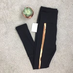 Badgley Mischka Sport Black Gold Legging Pant XS